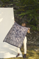 MICRO DOT KALAGAI BANDANA IN FUR BROWN, ANTICO & IVORY 100% CASHMERE, HAND TIE DYED