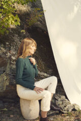 ESTONIAN BORDER CARDIGAN IN SPRUCE 100% CASHMERE