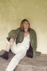 VINTAGE US ARMY FIELD JACKET IN KHAKI WITH SHEARED MAHOGANY MINK LINING 100% COTTON EXTERIOR, 100% NATURAL MINK INTERIOR