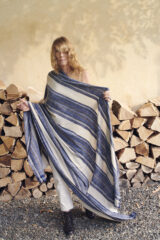 RIO GRANDE TWO SHAWL IVORY, FUR BROWN & NOCTURNAL 100% CASHMERE, YARN DYED KITZBUHEL V-NECK CANOTTA IN ANIMA 100% CASHMERE