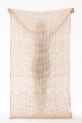 GINGHAM SHAMINA IN HONEY, IVORY & LILAC 100% CASHMERE, YARN DYED