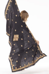 CORINTHIA SHAWL IN FUR BROWN, CAMEL, DUSTY LILAC & ROSE 100% CASHMERE, YARN DYED, HAND EMBROIDERED